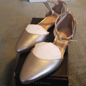 Talbots Platino Edison Ankle Strap Flats, 7.5M